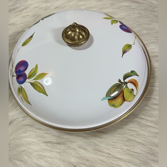 Rare Vintage Royal Worcester, Evesham, Covered Round Casserole Dish, Rare Handle - Picture 3 of 12